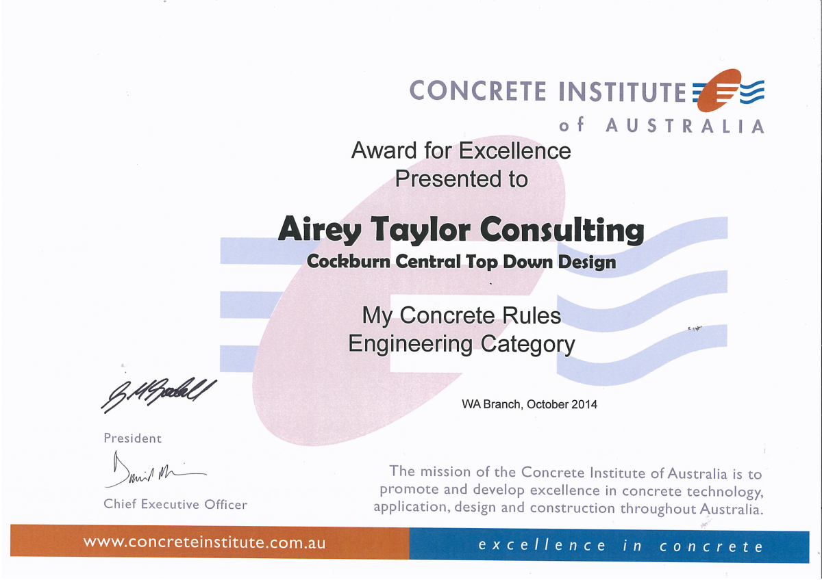 Airey Taylor Consulting | Concrete Institute Award For Excellence