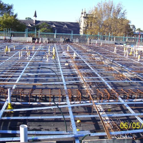 Photo 9 – Post-Tensioned transfer slab supported on AFS Walls